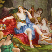 Load image into Gallery viewer, Antique Vienna Austria Porcelain Hand Painted Tray, Raised Gold Enamel Portrait of Goddess Diana