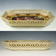 Load image into Gallery viewer, Antique Vienna Austria Porcelain Hand Painted Tray, Raised Gold Enamel Portrait of Goddess Diana