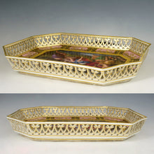 Load image into Gallery viewer, Antique Vienna Austria Porcelain Hand Painted Tray, Raised Gold Enamel Portrait of Goddess Diana