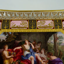 Load image into Gallery viewer, Antique Vienna Austria Porcelain Hand Painted Tray, Raised Gold Enamel Portrait of Goddess Diana