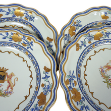 Load image into Gallery viewer, French Samson Chinese Export Style Armorial Porcelain Plates Set