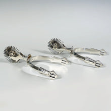 Load image into Gallery viewer, Vintage .900/1000 Silver Chilean Chile Cowboy Huasos Spurs, Original Box