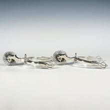 Load image into Gallery viewer, Vintage .900/1000 Silver Chilean Chile Cowboy Huasos Spurs, Original Box