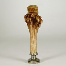 Load image into Gallery viewer, Antique French Carved Deer Antler Wax Seal Desk Stamp, Armorial Intaglio Matrix, de Chaignon Family Coat of Arms