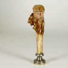 Load image into Gallery viewer, Antique French Carved Deer Antler Wax Seal Desk Stamp, Armorial Intaglio Matrix, de Chaignon Family Coat of Arms