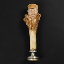 Load image into Gallery viewer, Antique French Carved Deer Antler Wax Seal Desk Stamp, Armorial Intaglio Matrix, de Chaignon Family Coat of Arms