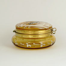 Load image into Gallery viewer, Antique Victorian Bohemian Enamel Glass Patch Box, Pill Box, Trinket