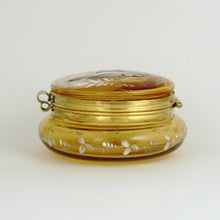 Load image into Gallery viewer, Antique Victorian Bohemian Enamel Glass Patch Box, Pill Box, Trinket
