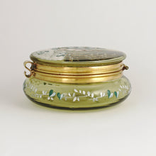 Load image into Gallery viewer, Antique Victorian Bohemian Enamel Glass Patch Box, Pill Box, Rabbit