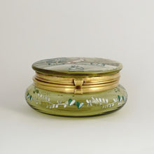 Load image into Gallery viewer, Antique Victorian Bohemian Enamel Glass Patch Box, Pill Box, Rabbit