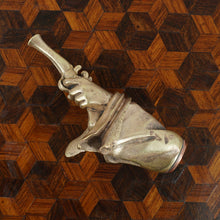 Load image into Gallery viewer, Antique Armorial Wax Seal Desk Stamp, Bronze or Brass Figural Hand & Pistol, Polish Coat of Arms Familial Crest Matrix