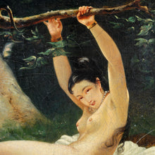 Load image into Gallery viewer, 19th Century French Oil Painting, Portrait of Female Bather, Signed V. Prost