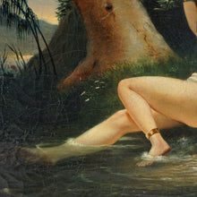 Load image into Gallery viewer, 19th Century French Oil Painting, Portrait of Female Bather, Signed V. Prost
