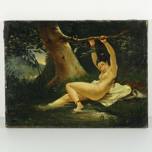 Load image into Gallery viewer, 19th Century French Oil Painting, Portrait of Female Bather, Signed V. Prost