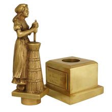 Load image into Gallery viewer, Antique Bronze Figural Wax Seal Desk Stamp, Dutch Milkmaid