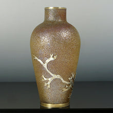 Load image into Gallery viewer, Art Nouveau French Silver Lucien Gaillard Art Glass Vase