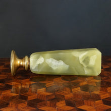Load image into Gallery viewer, Art Deco Wax Seal Desk Stamp Green Onyx Handle