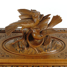 Load image into Gallery viewer, Antique Swiss Black Forest Hand Carved Wood Cigar Cabinet Box, Birds