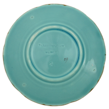 Load image into Gallery viewer, Antique French Sarreguemines Majolica Strawberry Blue Plate