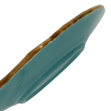 Load image into Gallery viewer, French Sarreguemines Majolica Plate Turquoise Blue Art Nouveau Strawberry 19thc Barbotine