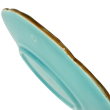 Load image into Gallery viewer, Art Nouveau French Sarreguemines Majolica Plate Strawberries Turquoise Blue