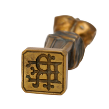 Load image into Gallery viewer, Charles Perron Antique French Bronze Wax Seal Desk Stamp Bust Figural Sculpture