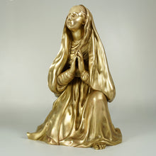 Load image into Gallery viewer, Antique French Bronze Statue Virgin Mary in Prayer, Religious Sculpture