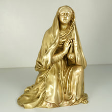 Load image into Gallery viewer, Antique French Bronze Statue Virgin Mary in Prayer, Religious Sculpture