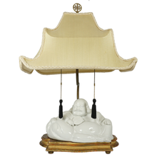 Load image into Gallery viewer, Vintage Chinoiserie Blanc de Chine Porcelain Buddha Table Lamp