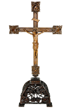Load image into Gallery viewer, Antique Black Forest Carved Wood Crucifix Corpus Christi Jesus Christ Religious Hand Carved Altar Piece