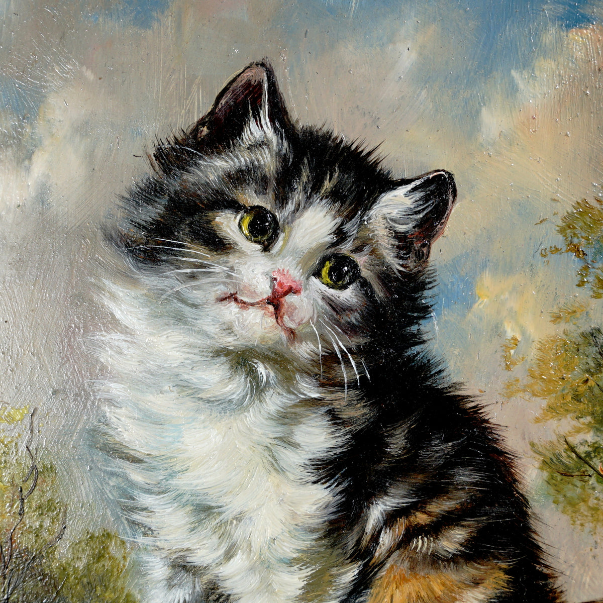 catkittenoilpaintingvintage6_1