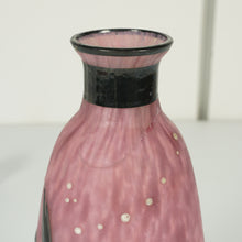 Load image into Gallery viewer, Andre Delatte Nancy French Perfume Bottle Art Deco Pink Glass Enamel Signed