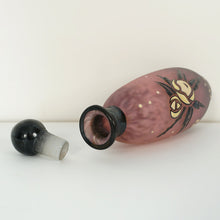 Load image into Gallery viewer, Art Deco French Glass Perfume Bottle Andre Delatte Nancy Enamel Roses