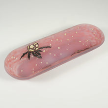 Load image into Gallery viewer, Andre Delatte Nancy French Glass Vanity Tray Pin Dish Art Deco Enamel Roses