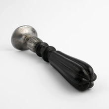 Load image into Gallery viewer, Antique French Wax Seal Desk Stamp, Crowned Armorial Heraldic Coat of Arms Iron & Ebonized Wood Handle