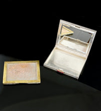 Load image into Gallery viewer, Art Deco French 18K Gold, Silver, Ruby Jeweled Compact