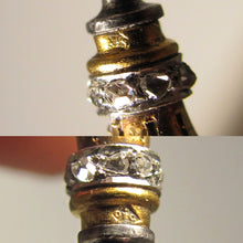 Load image into Gallery viewer, Antique French 18K Gold Rose Cut Diamonds & Emeralds Hat Stick Pin Brooch, Hot Air Balloon