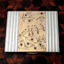 Load image into Gallery viewer, Art Deco French 18K Gold, Silver, Ruby Jeweled Compact