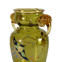 Load image into Gallery viewer, Antique French Art Glass Japonisme Cabinet Vase, Eugene Rousseau, Applied Elephants