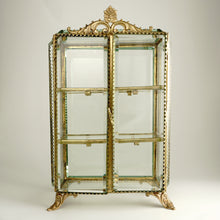 Load image into Gallery viewer, Antique French Gilt Ormolu Vitrine Curio Cabinet Jewelry Box Display Case Casket