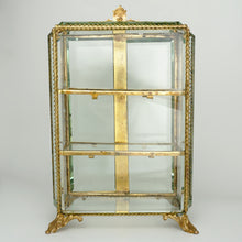 Load image into Gallery viewer, Antique French Gilt Ormolu Vitrine Curio Cabinet Jewelry Box Display Case Casket