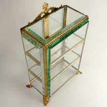 Load image into Gallery viewer, Antique French Gilt Ormolu Vitrine Curio Cabinet Jewelry Box Display Case Casket