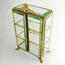 Load image into Gallery viewer, Antique French Gilt Ormolu Vitrine Curio Cabinet Jewelry Box Display Case Casket