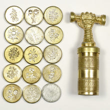 Load image into Gallery viewer, Antique French Multiple Wax Seal Set, Palais Royal Sceau Cachet Etui Case, Multiple Stamps Matrices