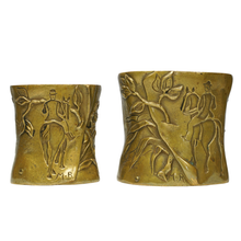 Load image into Gallery viewer, Antique 19th century French Bronze Equestrian Horse Rider Theme Smoking Set, Tray & Match Holder