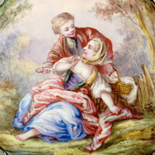 Load image into Gallery viewer, Antique French Enamel on Copper Box Silver Hinged Mounts