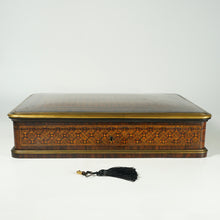 Load image into Gallery viewer, Paul SORMANI Antique French Signed Gaming Box Marquetry Wood Inlay Mother of Pearl Tokens