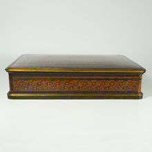 Load image into Gallery viewer, Paul SORMANI Antique French Signed Gaming Box Marquetry Wood Inlay Mother of Pearl Tokens