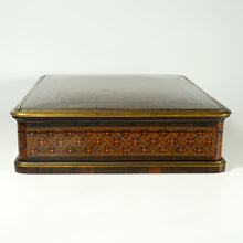 Load image into Gallery viewer, Paul SORMANI Antique French Signed Gaming Box Marquetry Wood Inlay Mother of Pearl Tokens