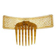 Load image into Gallery viewer, Antique French Hair Comb, Spanish Peineta Style Lattice Filigree